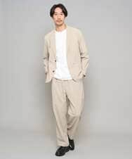 KHJFD24109 a.v.v MEN(アー・ヴェ・ヴェ) 春夏のカジュアルジャケットスタイルにぜひ【イージーケア/洗濯機で洗える/毛玉になりにくい/ストレッチ】春リライト テーラードジャケット ダークグレー