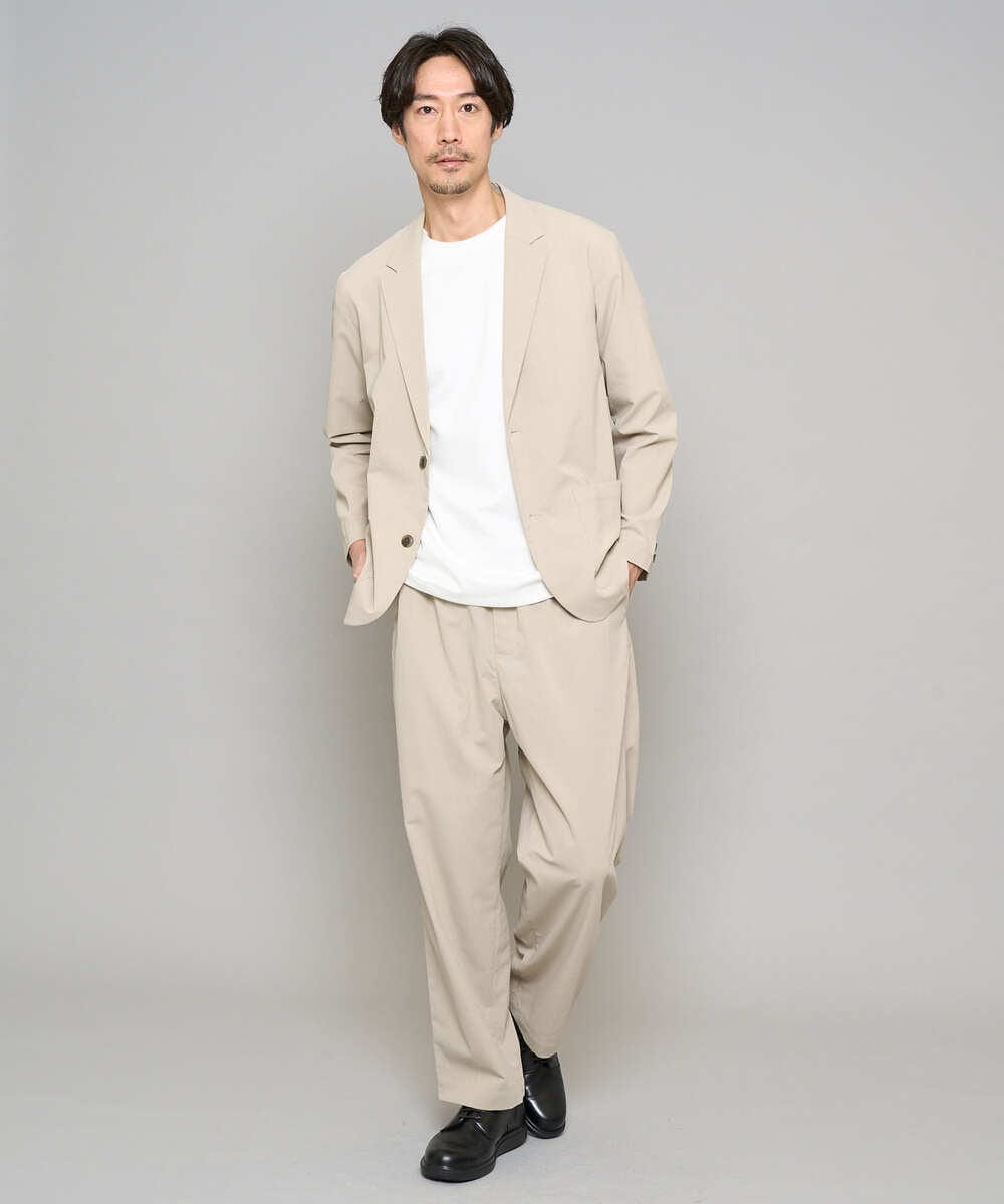KHJFD24109 a.v.v MEN(アー・ヴェ・ヴェ) 春夏のカジュアルジャケットスタイルにぜひ【イージーケア/洗濯機で洗える/毛玉になりにくい/ストレッチ】春リライト テーラードジャケット ダークグレー