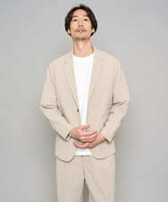KHJFD24109 a.v.v MEN(アー・ヴェ・ヴェ) 春夏のカジュアルジャケットスタイルにぜひ【イージーケア/洗濯機で洗える/毛玉になりにくい/ストレッチ】春リライト テーラードジャケット ダークグレー