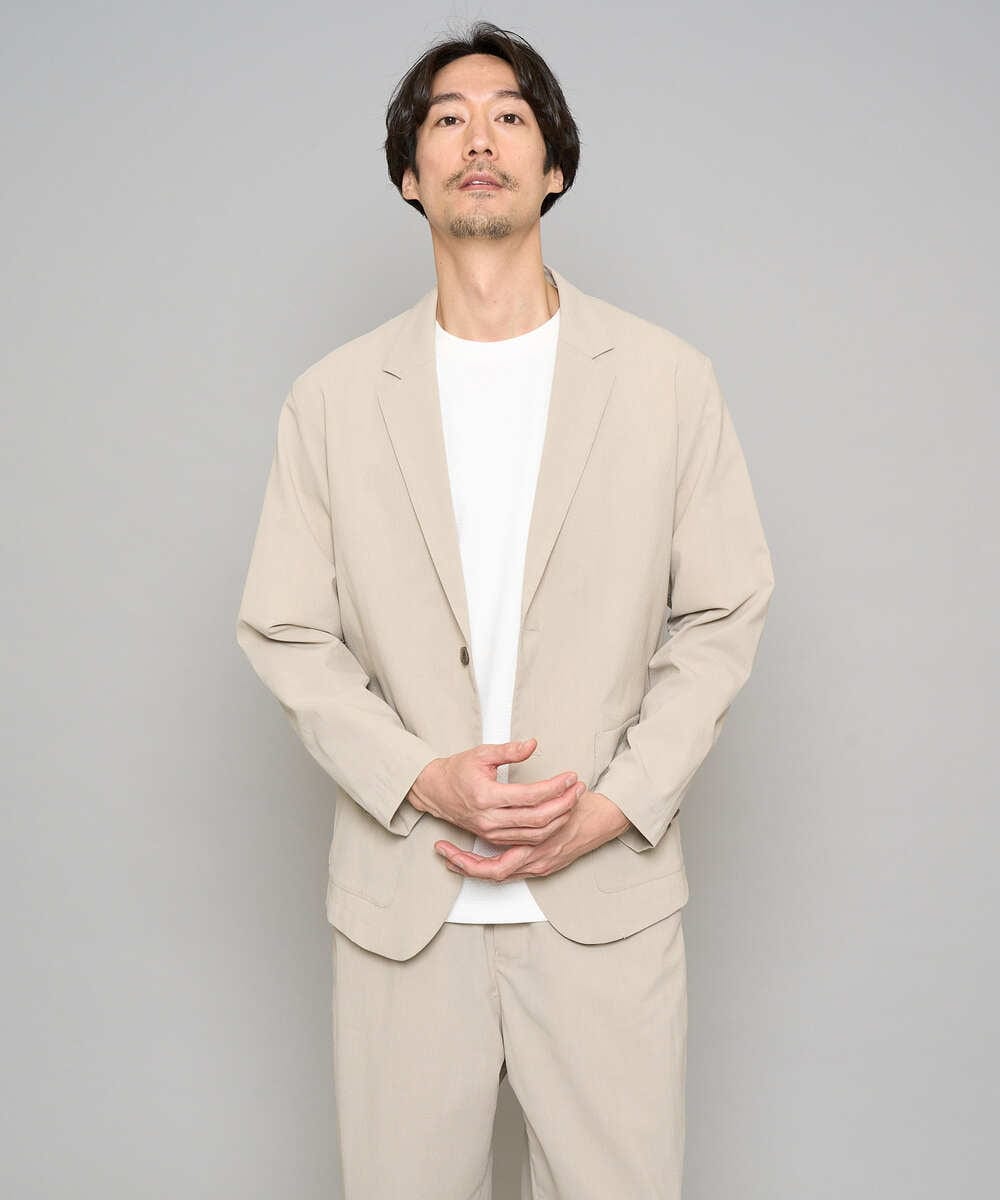 KHJFD24109 a.v.v MEN(アー・ヴェ・ヴェ) 春夏のカジュアルジャケットスタイルにぜひ【イージーケア/洗濯機で洗える/毛玉になりにくい/ストレッチ】春リライト テーラードジャケット ダークグレー