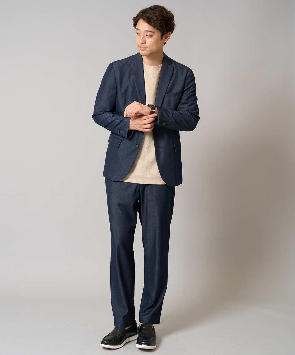 KHJGA35119 a.v.v MEN(アー・ヴェ・ヴェ) 【イージーケア/接触冷感】スマートシャンブレーサマージャケット【ON/OFF兼用】(セットアップ対応）  ダークグレー