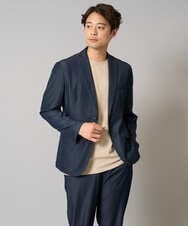 KHJGA35119 a.v.v MEN(アー・ヴェ・ヴェ) 【イージーケア/接触冷感】スマートシャンブレーサマージャケット【ON/OFF兼用】(セットアップ対応）  ダークグレー
