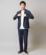 KHJGA35119 a.v.v MEN(アー・ヴェ・ヴェ) 【イージーケア/接触冷感】スマートシャンブレーサマージャケット【ON/OFF兼用】(セットアップ対応）  ダークグレー