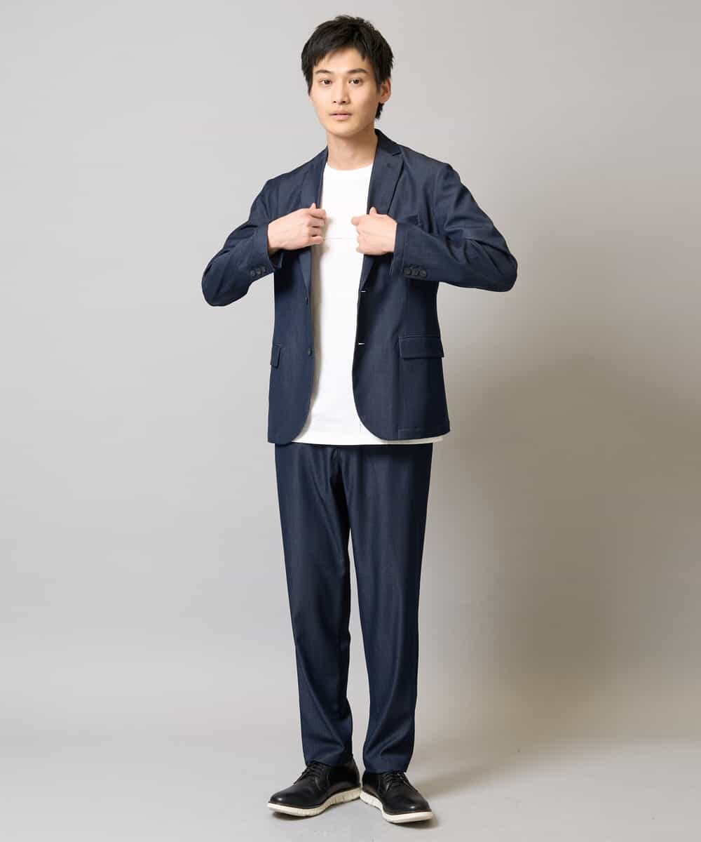 KHJGA35119 a.v.v MEN(アー・ヴェ・ヴェ) 【イージーケア/接触冷感】スマートシャンブレーサマージャケット【ON/OFF兼用】(セットアップ対応）  ダークグレー