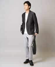 KHJGA35119 a.v.v MEN(アー・ヴェ・ヴェ) 【イージーケア/接触冷感】スマートシャンブレーサマージャケット【ON/OFF兼用】(セットアップ対応）  ダークグレー