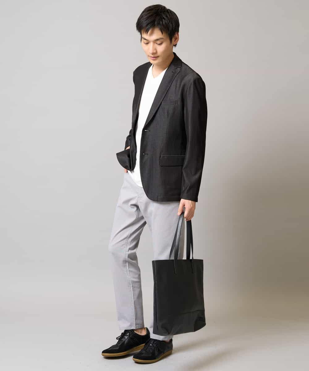 KHJGA35119 a.v.v MEN(アー・ヴェ・ヴェ) 【イージーケア/接触冷感】スマートシャンブレーサマージャケット【ON/OFF兼用】(セットアップ対応）  ダークグレー
