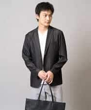KHJGA35119 a.v.v MEN(アー・ヴェ・ヴェ) 【イージーケア/接触冷感】スマートシャンブレーサマージャケット【ON/OFF兼用】(セットアップ対応）  ダークグレー