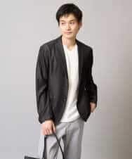 KHJGA35119 a.v.v MEN(アー・ヴェ・ヴェ) 【イージーケア/接触冷感】スマートシャンブレーサマージャケット【ON/OFF兼用】(セットアップ対応）  ダークグレー