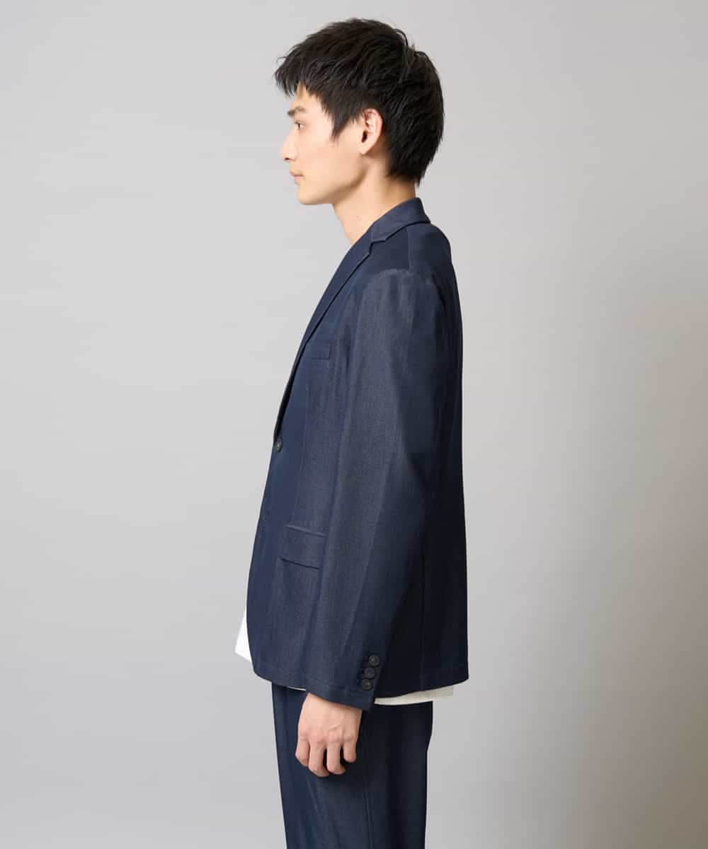 KHJGA35119 a.v.v MEN(アー・ヴェ・ヴェ) 【イージーケア/接触冷感】スマートシャンブレーサマージャケット【ON/OFF兼用】(セットアップ対応）  ダークグレー