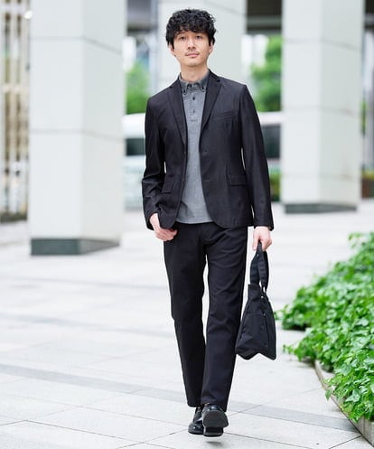 KHJGD35119 a.v.v MEN 【SET UP対応 / 接触冷感 / イージーケア】デニムライクストレッチスマートジャケット