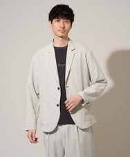 KHJGD40109 a.v.v MEN(アー・ヴェ・ヴェ) 春夏のカジュアルジャケットスタイルにぜひ【イージーケア/洗濯機で洗える/接触冷感/吸水速乾/UVカット/ストレッチ】リライトテーラードジャケット ライトグレー