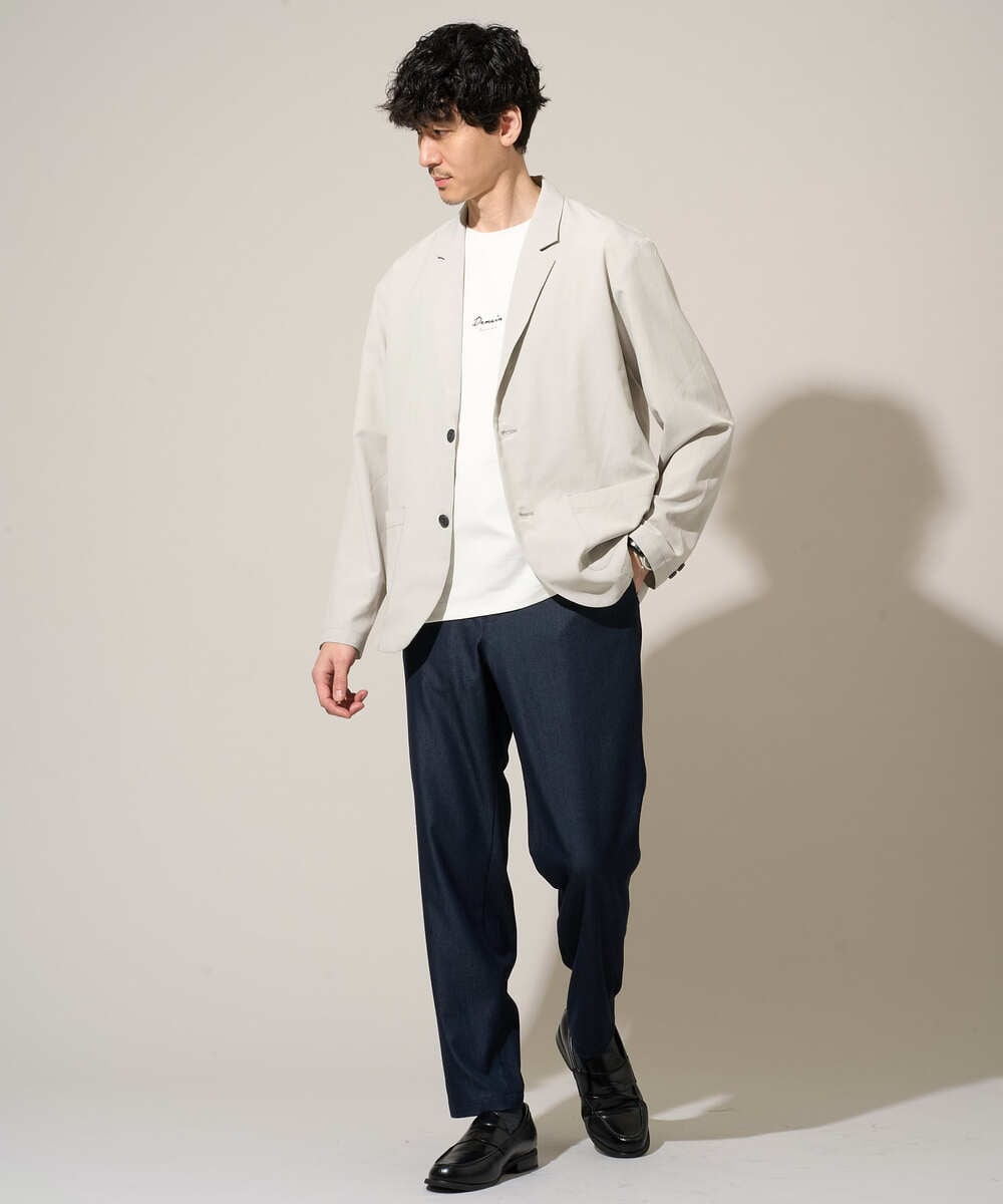 KHJGD40109 a.v.v MEN(アー・ヴェ・ヴェ) 春夏のカジュアルジャケットスタイルにぜひ【イージーケア/洗濯機で洗える/接触冷感/吸水速乾/UVカット/ストレッチ】リライトテーラードジャケット ダークグレー