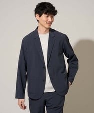 KHJGD40109 a.v.v MEN(アー・ヴェ・ヴェ) 春夏のカジュアルジャケットスタイルにぜひ【イージーケア/洗濯機で洗える/接触冷感/吸水速乾/UVカット/ストレッチ】リライトテーラードジャケット ダークグレー