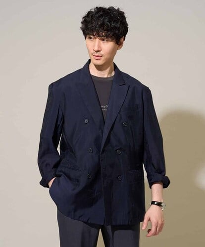 KHJGD42129 a.v.v MEN 【洗濯機で洗える】シアーダブルブレストジャケット