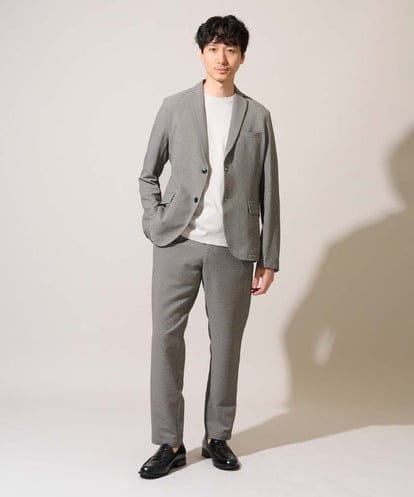 KHJGD76119 a.v.v MEN 【イージーケア/洗濯機で洗える/吸水速乾/毛玉になりにくい】春夏のオフィススタイルにおすすめシアサッカースマートジャケット