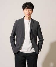 KHJHD75129 a.v.v MEN(アー・ヴェ・ヴェ) 【接触冷感/洗濯機で洗える/遮熱/毛玉・シワになりにくい/イージーケア/ストレッチ】ドットストレッチスマートジャケット ダークグレー