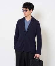 KHJKA15109 a.v.v MEN(アー・ヴェ・ヴェ) <初秋におすすめ！>ハニカムジャージースマートジャケット【イージーケア/ストレッチ/洗濯機で洗える】 グレー