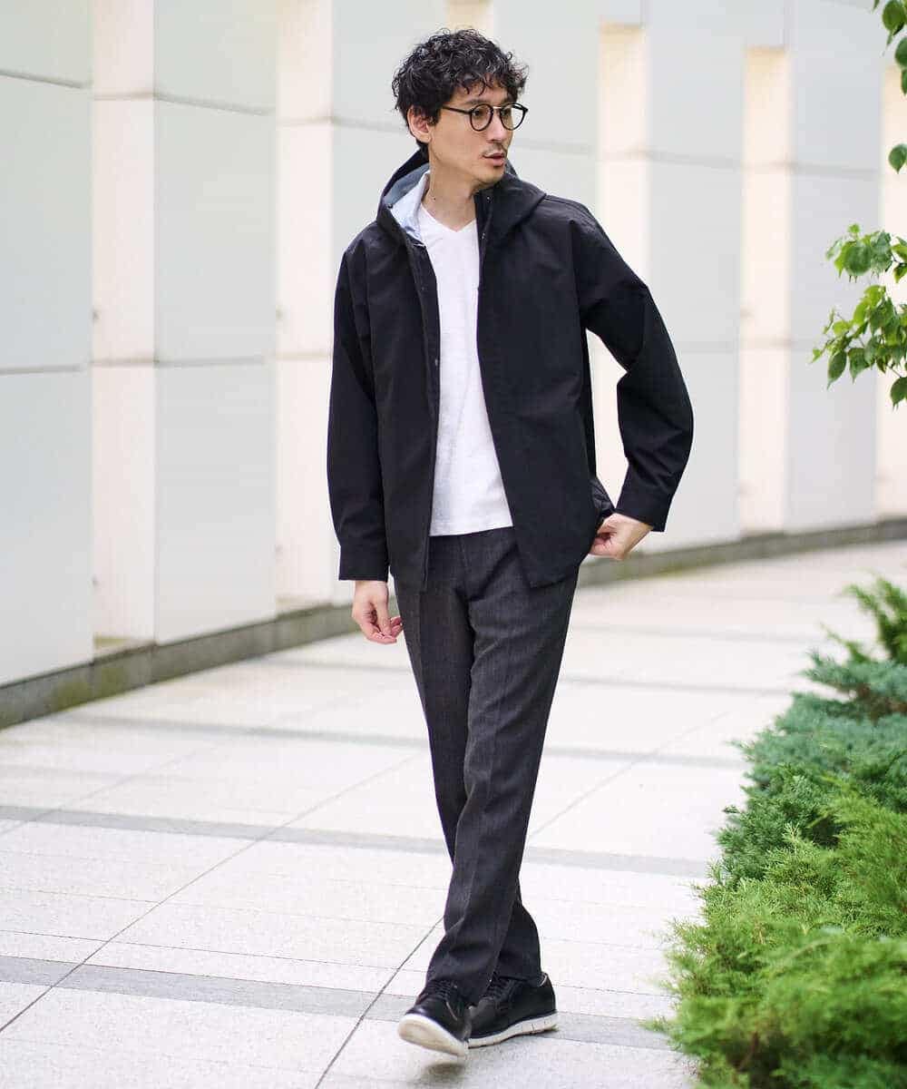 KHJLA01099 a.v.v MEN(アー・ヴェ・ヴェ) 【軽撥水/防風】SORONAラミネートコーティングスプリングマウンテンパーカー ブラック