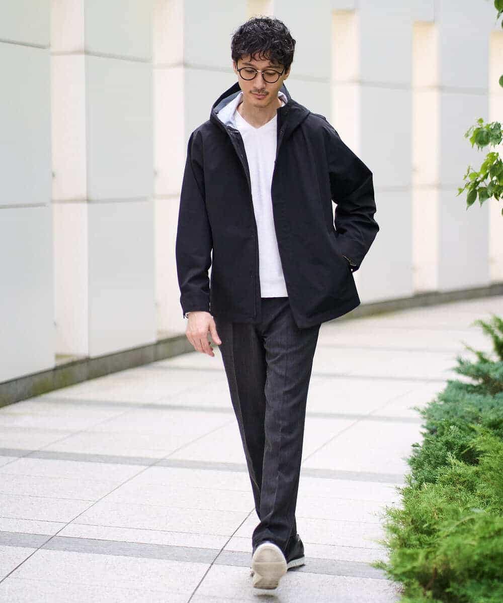 KHJLA01099 a.v.v MEN(アー・ヴェ・ヴェ) 【軽撥水/防風】SORONAラミネートコーティングスプリングマウンテンパーカー ブラック