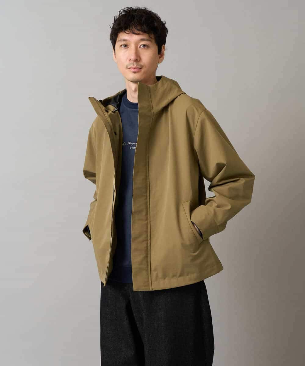 KHJLA01099 a.v.v MEN(アー・ヴェ・ヴェ) 【軽撥水/防風】SORONAラミネートコーティングスプリングマウンテンパーカー ブラック