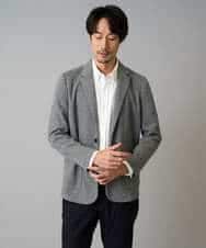 KHJLA36119 a.v.v MEN(アー・ヴェ・ヴェ) 【イージーケア/ストレッチ】ダブルフェイスジャージースマートジャケット【洗濯機で洗える】〈ON/OFF SERIES〉 グレー