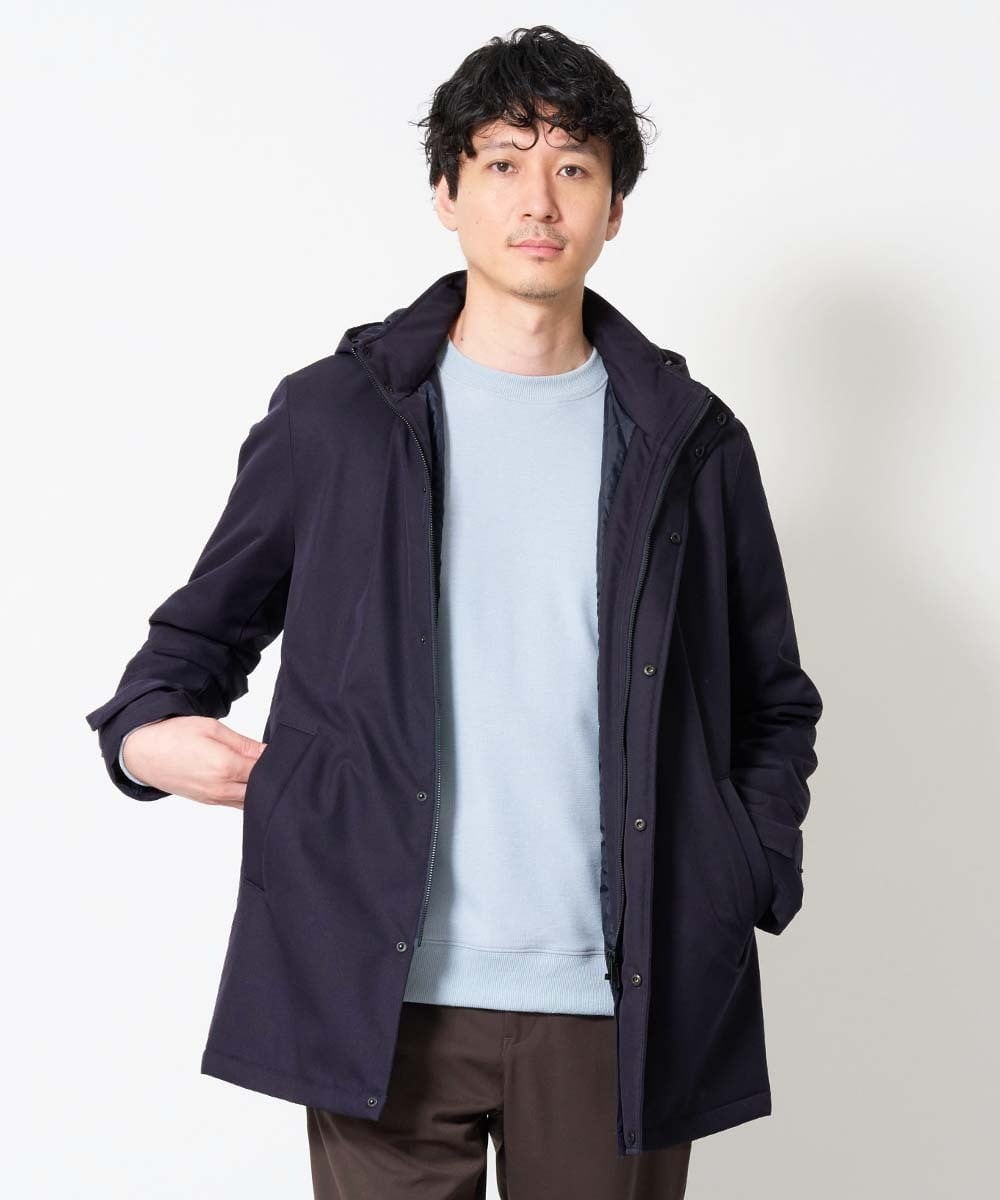 KHJLD20149 a.v.v MEN(アー・ヴェ・ヴェ) SORONA中綿スタンドブルゾン ネイビー