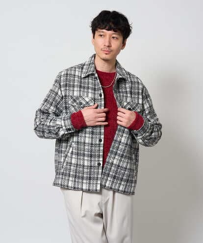 KHJLD27099 a.v.v MEN 【洗濯機で洗える】ツイードチェックCPOジャケット