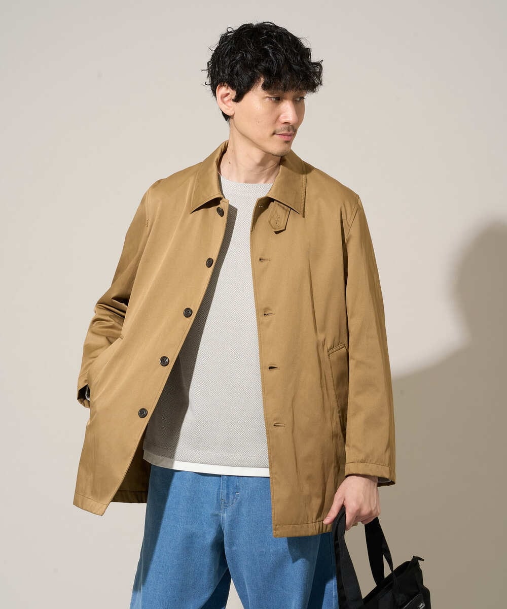 KHKED04049 a.v.v MEN(アー・ヴェ・ヴェ) ＼秋のライトアウター映えカットソー／変形ヘリンボンフェイクレイヤードカットソー【イージーケア/洗濯機で洗える/毛玉になりにくい】 グレー