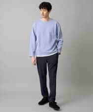 KHKED04049 a.v.v MEN(アー・ヴェ・ヴェ) ＼秋のライトアウター映えカットソー／変形ヘリンボンフェイクレイヤードカットソー【イージーケア/洗濯機で洗える/毛玉になりにくい】 グレー