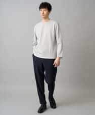KHKED04049 a.v.v MEN(アー・ヴェ・ヴェ) ＼秋のライトアウター映えカットソー／変形ヘリンボンフェイクレイヤードカットソー【イージーケア/洗濯機で洗える/毛玉になりにくい】 グレー