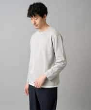 KHKED04049 a.v.v MEN(アー・ヴェ・ヴェ) ＼秋のライトアウター映えカットソー／変形ヘリンボンフェイクレイヤードカットソー【イージーケア/洗濯機で洗える/毛玉になりにくい】 グレー