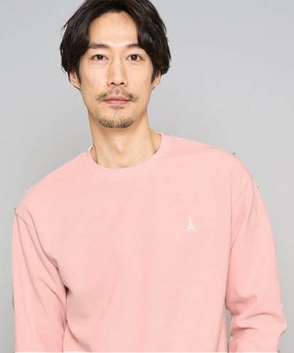 KHKED10044 a.v.v MEN ＼毎年、支持率No.1カットソー／　アゼダブルフェイス1ポイント刺繍カットソー【イージーケア/洗濯機で洗える/毛玉になりにくい】