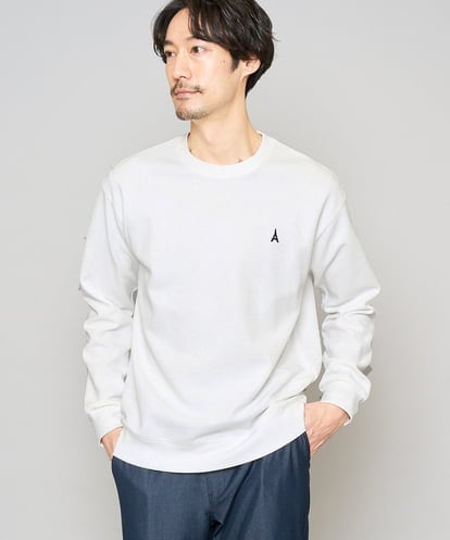 KHKED10044 a.v.v MEN ＼毎年、支持率No.1カットソー／　アゼダブルフェイス1ポイント刺繍カットソー【イージーケア/洗濯機で洗える/毛玉になりにくい】