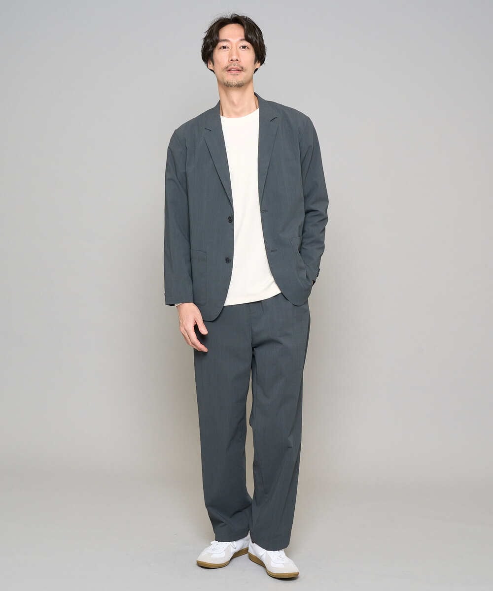 KHKFD13049 a.v.v MEN(アー・ヴェ・ヴェ) ＼秋の上品見えカットソー／タックジャカードクルーネックプルオーバー【イージーケア/洗濯機で洗える/毛玉になりにくい】 アイボリー