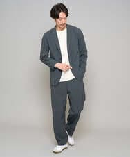 KHKFD13049 a.v.v MEN(アー・ヴェ・ヴェ) ＼秋の上品見えカットソー／タックジャカードクルーネックプルオーバー【イージーケア/洗濯機で洗える/毛玉になりにくい】 アイボリー