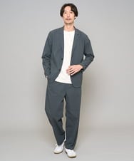 KHKFD13049 a.v.v MEN(アー・ヴェ・ヴェ) ＼秋の上品見えカットソー／タックジャカードクルーネックプルオーバー【イージーケア/洗濯機で洗える/毛玉になりにくい】 アイボリー