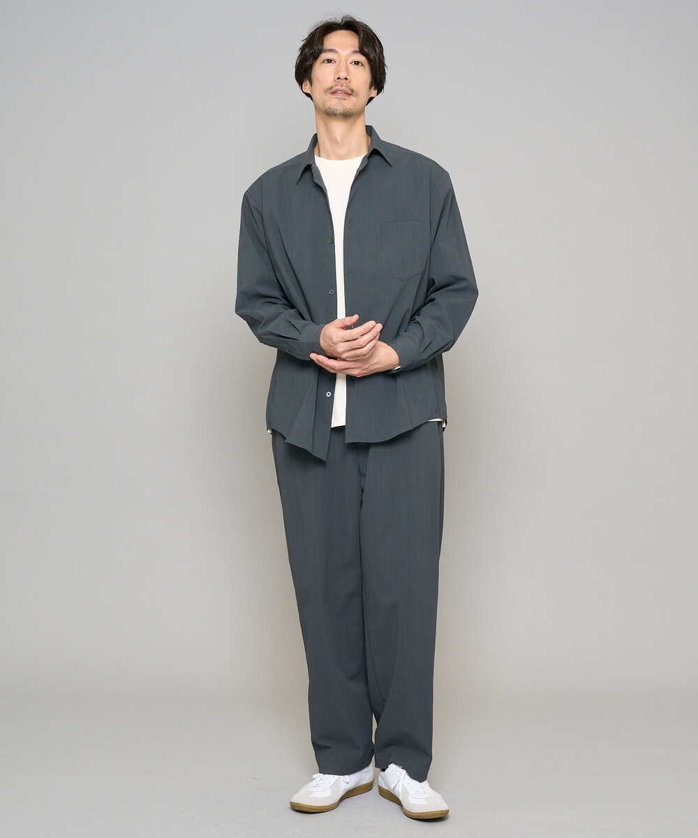 KHKFD13049 a.v.v MEN(アー・ヴェ・ヴェ) ＼秋の上品見えカットソー／タックジャカードクルーネックプルオーバー【イージーケア/洗濯機で洗える/毛玉になりにくい】 アイボリー