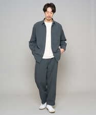 KHKFD13049 a.v.v MEN(アー・ヴェ・ヴェ) ＼秋の上品見えカットソー／タックジャカードクルーネックプルオーバー【イージーケア/洗濯機で洗える/毛玉になりにくい】 アイボリー