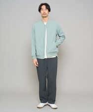 KHKFD13049 a.v.v MEN(アー・ヴェ・ヴェ) ＼秋の上品見えカットソー／タックジャカードクルーネックプルオーバー【イージーケア/洗濯機で洗える/毛玉になりにくい】 アイボリー