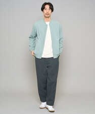 KHKFD13049 a.v.v MEN(アー・ヴェ・ヴェ) ＼秋の上品見えカットソー／タックジャカードクルーネックプルオーバー【イージーケア/洗濯機で洗える/毛玉になりにくい】 アイボリー