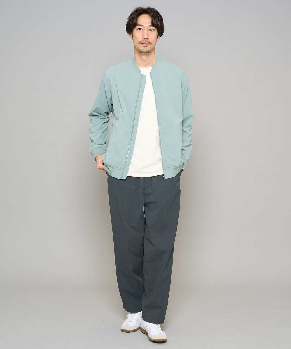 KHKFD13049 a.v.v MEN(アー・ヴェ・ヴェ) ＼秋の上品見えカットソー／タックジャカードクルーネックプルオーバー【イージーケア/洗濯機で洗える/毛玉になりにくい】 アイボリー