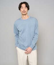 KHKFD13049 a.v.v MEN(アー・ヴェ・ヴェ) ＼秋の上品見えカットソー／タックジャカードクルーネックプルオーバー【イージーケア/洗濯機で洗える/毛玉になりにくい】 アイボリー