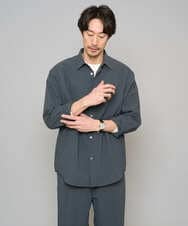 KHKFD13049 a.v.v MEN(アー・ヴェ・ヴェ) ＼秋の上品見えカットソー／タックジャカードクルーネックプルオーバー【イージーケア/洗濯機で洗える/毛玉になりにくい】 アイボリー
