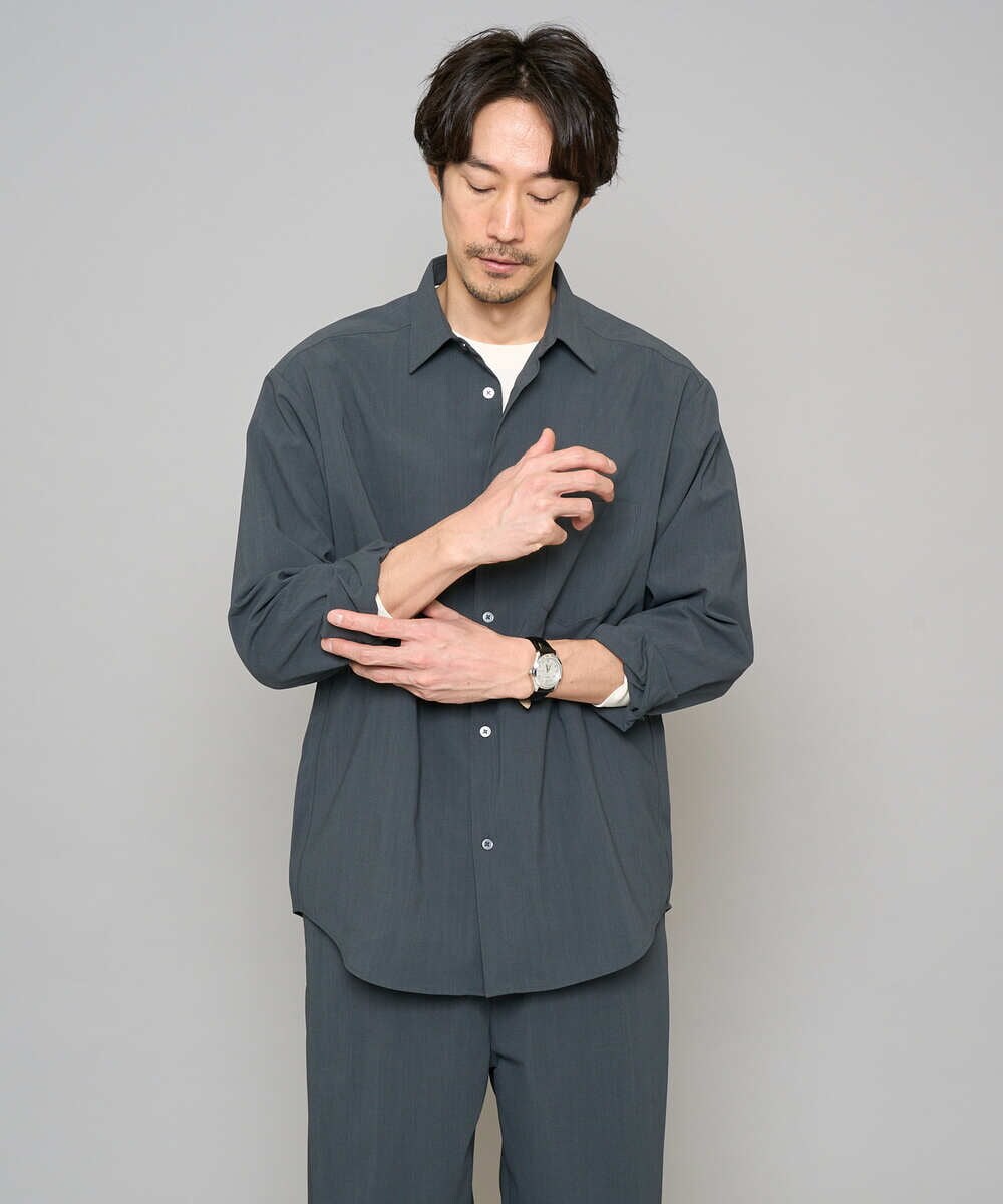 KHKFD13049 a.v.v MEN(アー・ヴェ・ヴェ) ＼秋の上品見えカットソー／タックジャカードクルーネックプルオーバー【イージーケア/洗濯機で洗える/毛玉になりにくい】 アイボリー