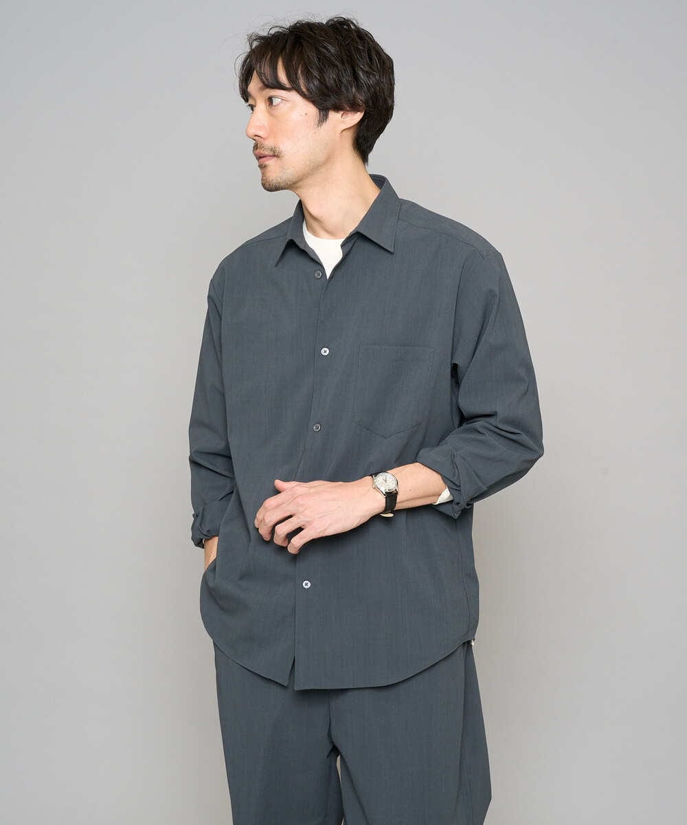 KHKFD13049 a.v.v MEN(アー・ヴェ・ヴェ) ＼秋の上品見えカットソー／タックジャカードクルーネックプルオーバー【イージーケア/洗濯機で洗える/毛玉になりにくい】 アイボリー