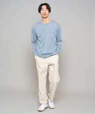 KHKFD13049 a.v.v MEN(アー・ヴェ・ヴェ) ＼秋の上品見えカットソー／タックジャカードクルーネックプルオーバー【イージーケア/洗濯機で洗える/毛玉になりにくい】 アイボリー