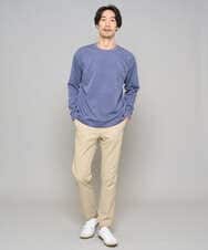 KHKFD13049 a.v.v MEN(アー・ヴェ・ヴェ) ＼秋の上品見えカットソー／タックジャカードクルーネックプルオーバー【イージーケア/洗濯機で洗える/毛玉になりにくい】 アイボリー