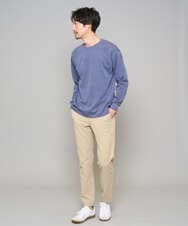 KHKFD13049 a.v.v MEN(アー・ヴェ・ヴェ) ＼秋の上品見えカットソー／タックジャカードクルーネックプルオーバー【イージーケア/洗濯機で洗える/毛玉になりにくい】 アイボリー