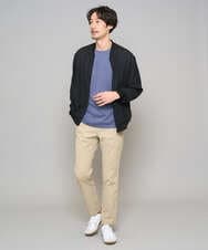 KHKFD13049 a.v.v MEN(アー・ヴェ・ヴェ) ＼秋の上品見えカットソー／タックジャカードクルーネックプルオーバー【イージーケア/洗濯機で洗える/毛玉になりにくい】 アイボリー
