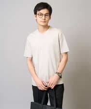 KHKGA41039 a.v.v MEN(アー・ヴェ・ヴェ) 【接触冷感/UVカット/毛玉になりにくい】シルケットスムースVネックカットソー ブラック